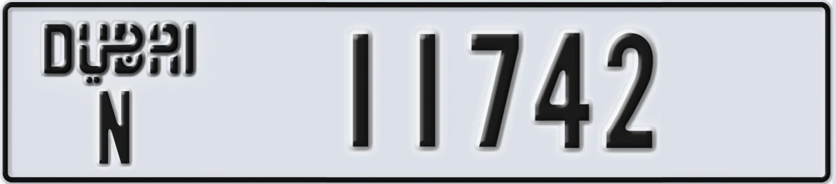 UAE License Plate Dubai N 11742