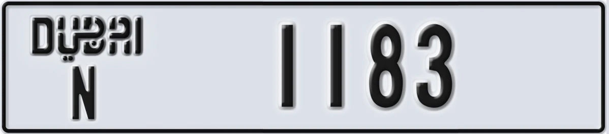 UAE License Plate Dubai N 1183