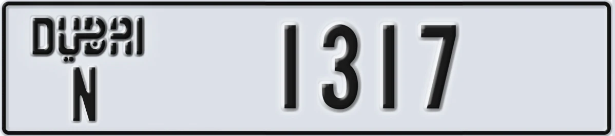 UAE License Plate Dubai N 1317
