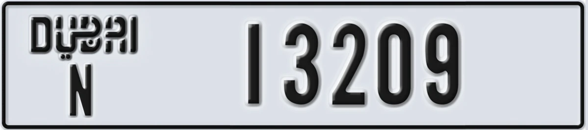 UAE License Plate Dubai N 13209