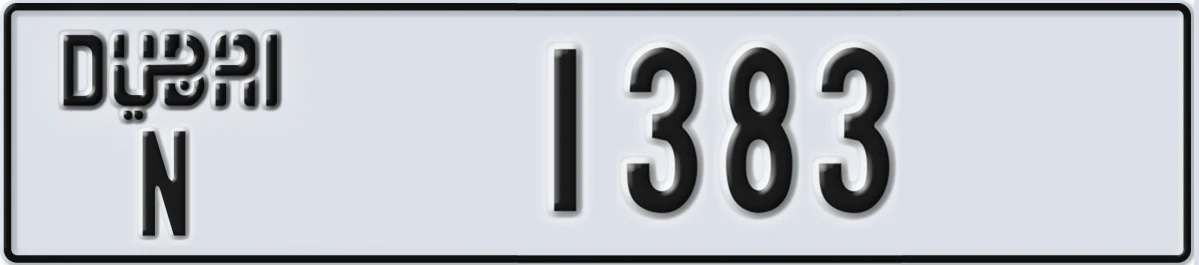 UAE License Plate Dubai N 1383