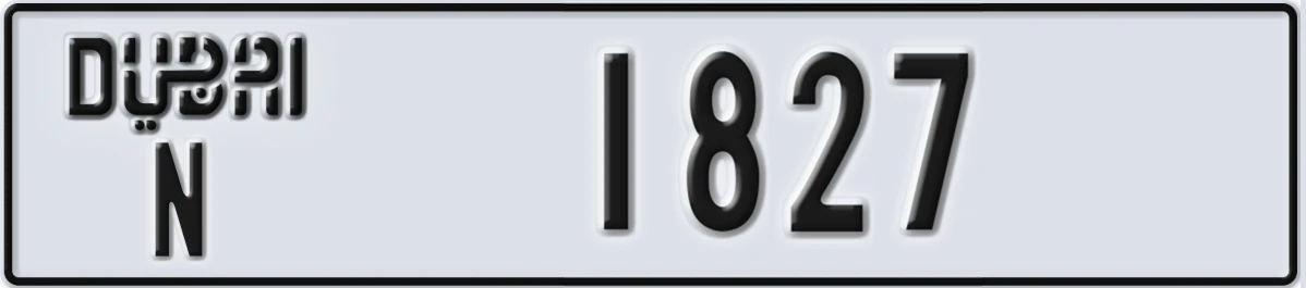 UAE License Plate Dubai N 1827