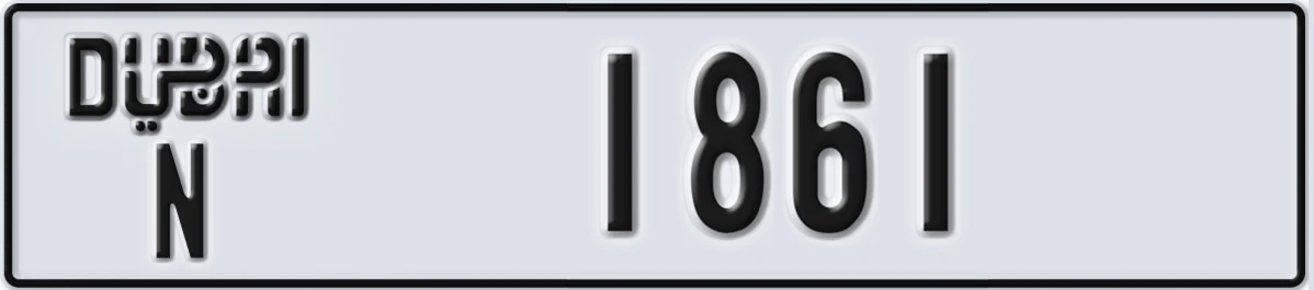 UAE License Plate Dubai N 1861
