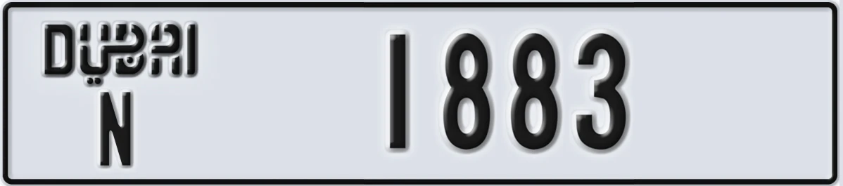 UAE License Plate Dubai N 1883