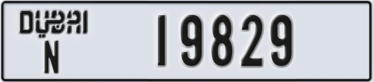 UAE License Plate Dubai N 19829