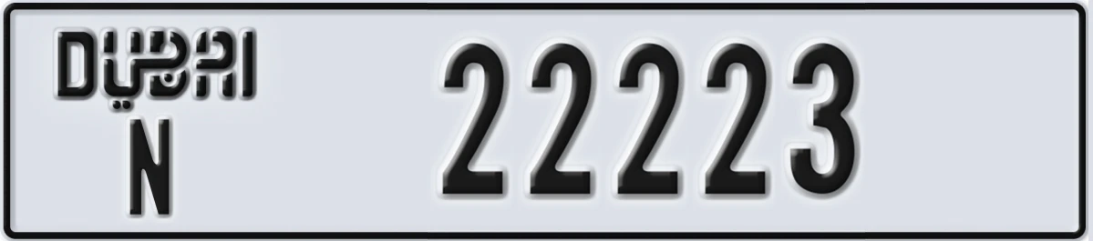 UAE License Plate Dubai N 22223