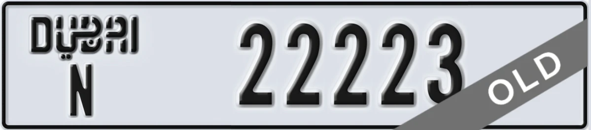 UAE License Plate Dubai N 22223