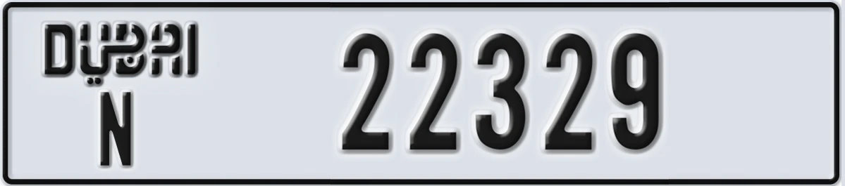 UAE License Plate Dubai N 22329