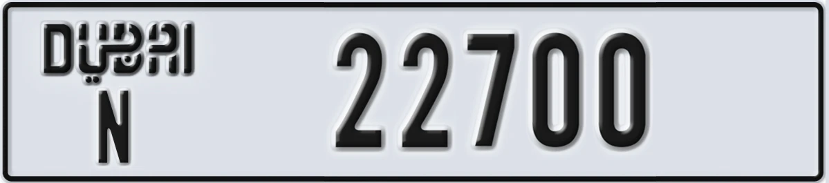 UAE License Plate Dubai N 22700