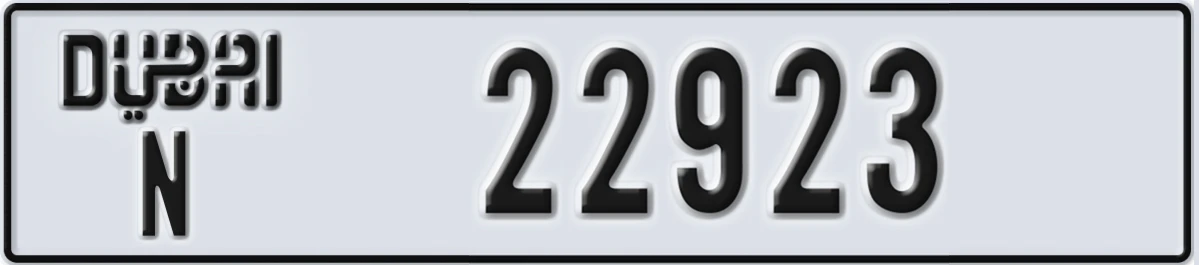UAE License Plate Dubai N 22923