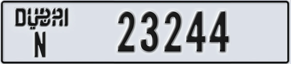 UAE License Plate Dubai N 23244