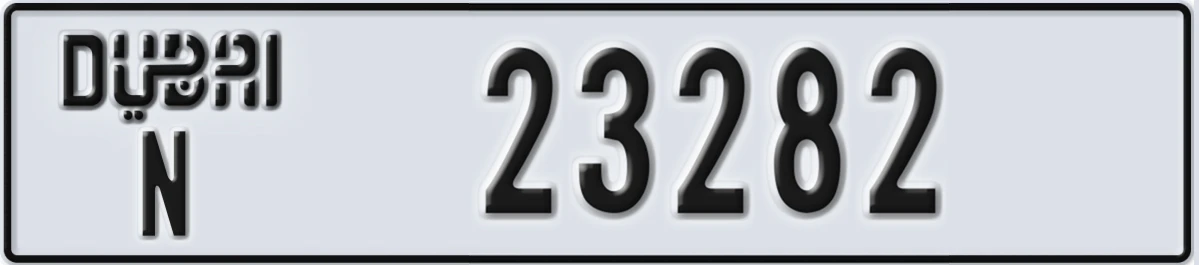 UAE License Plate Dubai N 23282