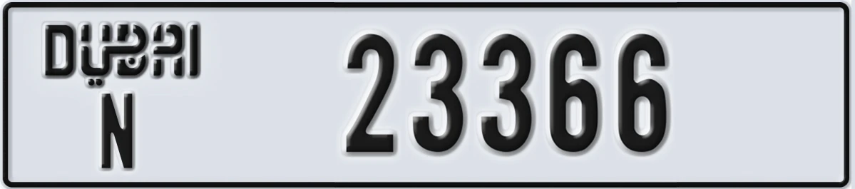 UAE License Plate Dubai N 23366