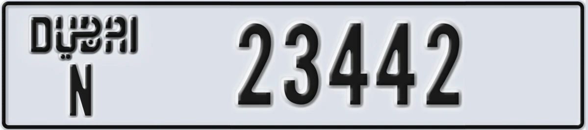 UAE License Plate Dubai N 23442