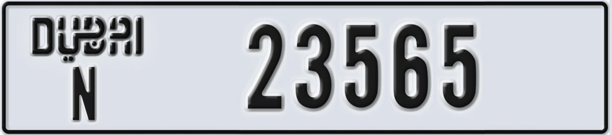 UAE License Plate Dubai N 23565