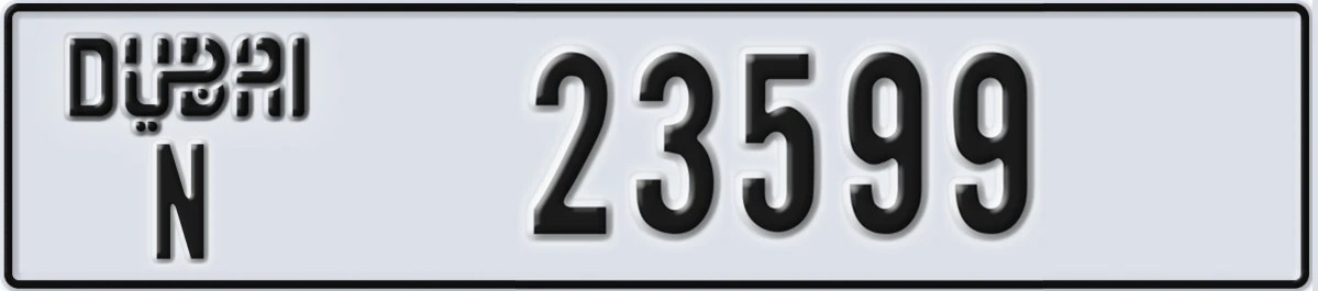UAE License Plate Dubai N 23599