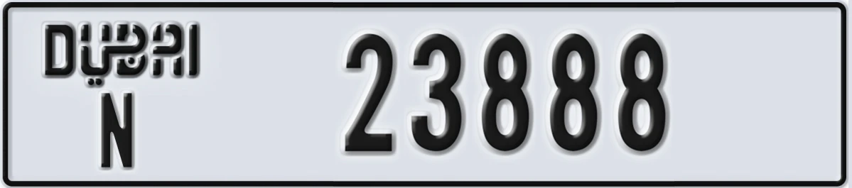 UAE License Plate Dubai N 23888