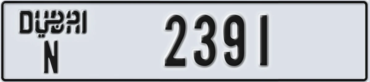 UAE License Plate Dubai N 2391