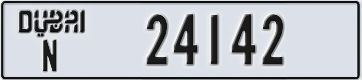 UAE License Plate Dubai N 24142