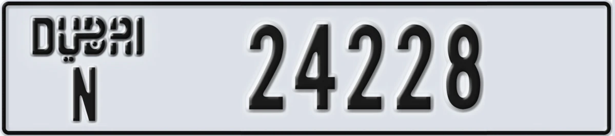 UAE License Plate Dubai N 24228