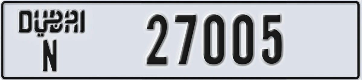 UAE License Plate Dubai N 27005