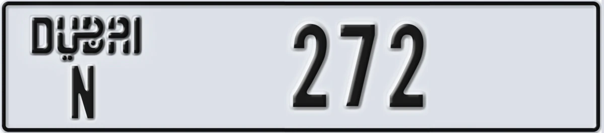 UAE License Plate Dubai N 272