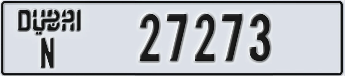 UAE License Plate Dubai N 27273