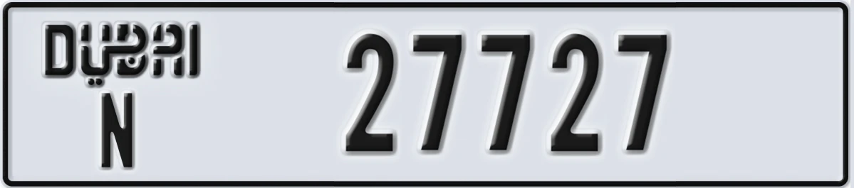 UAE License Plate Dubai N 27727