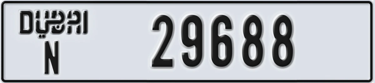 UAE License Plate Dubai N 29688