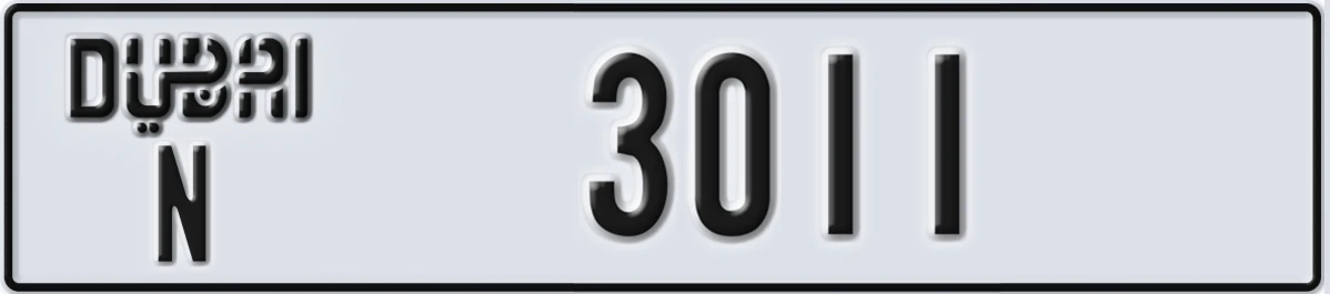 UAE License Plate Dubai N 3011