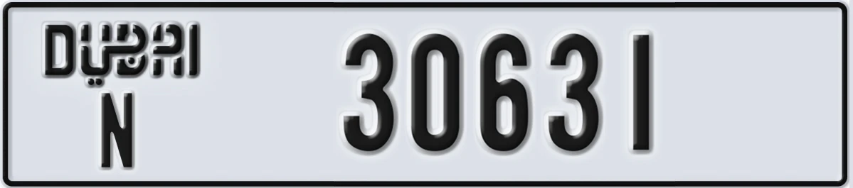 UAE License Plate Dubai N 30631