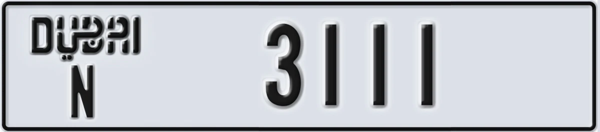UAE License Plate Dubai N 3111