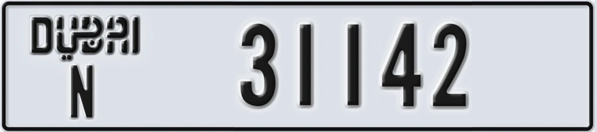 UAE License Plate Dubai N 31142
