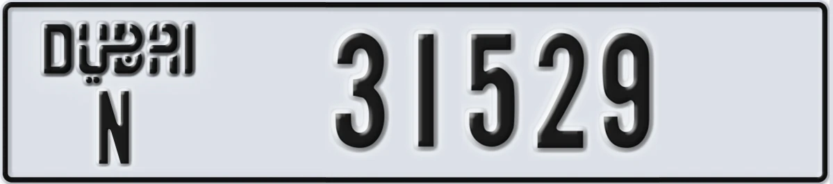 UAE License Plate Dubai N 31529