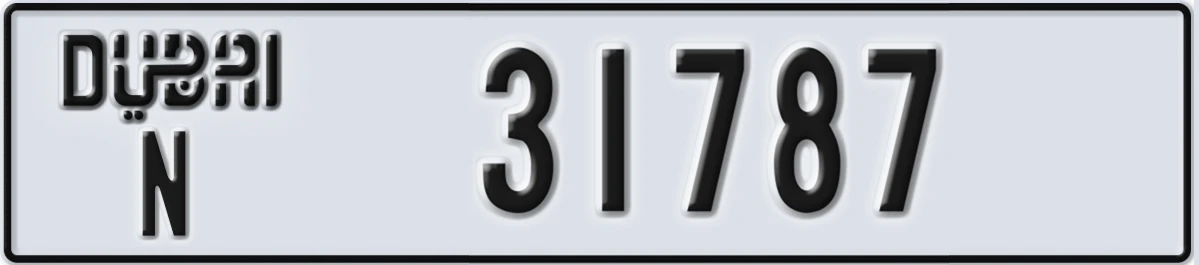 UAE License Plate Dubai N 31787
