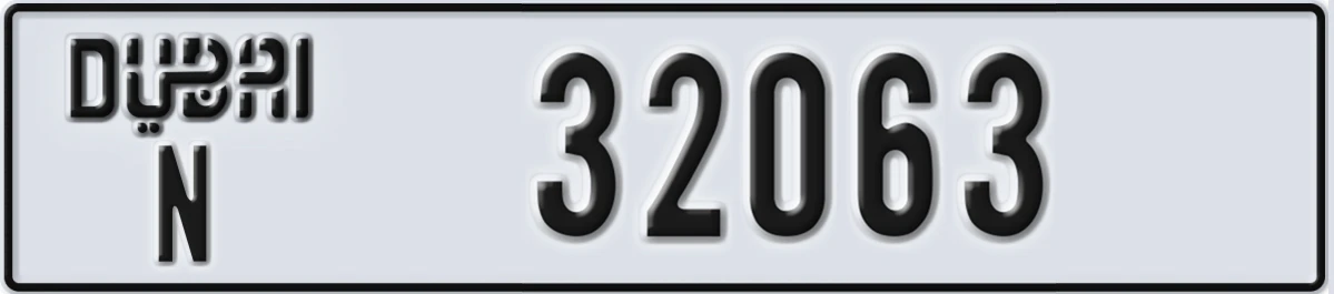 UAE License Plate Dubai N 32063
