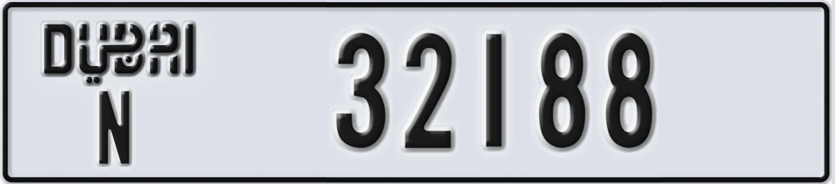 UAE License Plate Dubai N 32188
