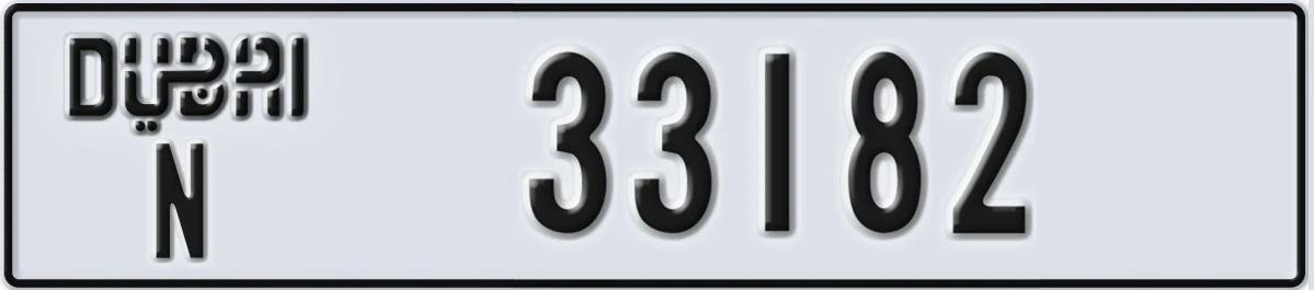 UAE License Plate Dubai N 33182