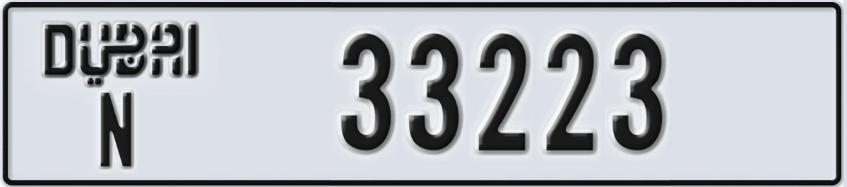 UAE License Plate Dubai N 33223