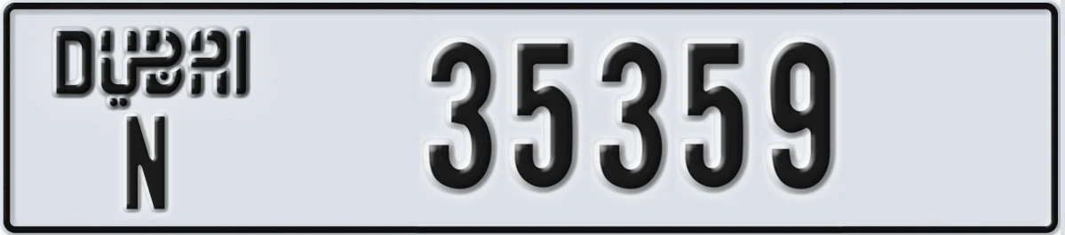UAE License Plate Dubai N 35359