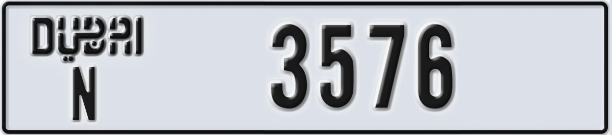 UAE License Plate Dubai N 3576