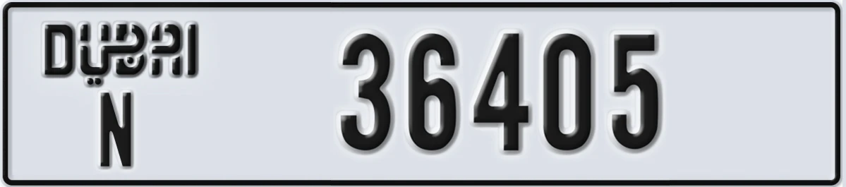 UAE License Plate Dubai N 36405