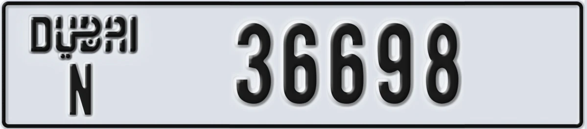 UAE License Plate Dubai N 36698
