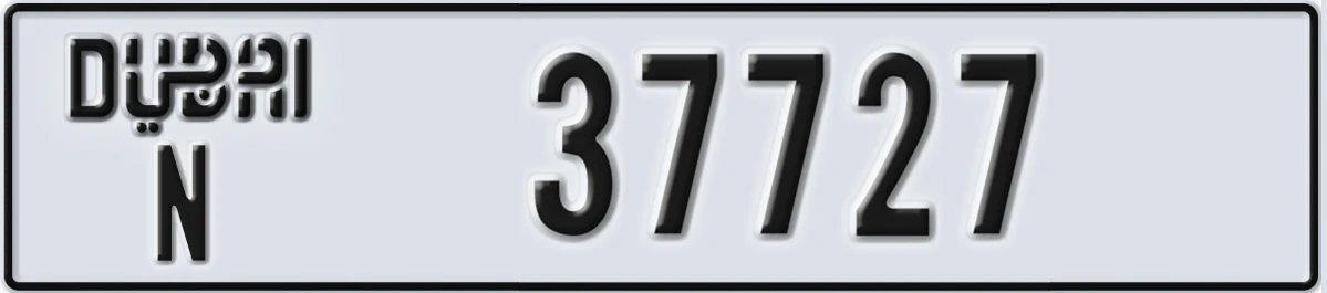 UAE License Plate Dubai N 37727