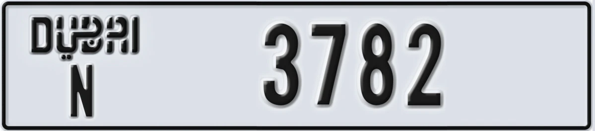 UAE License Plate Dubai N 3782