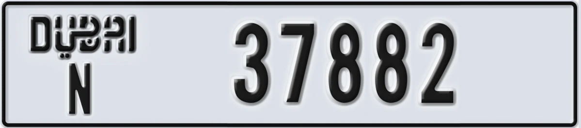 UAE License Plate Dubai N 37882