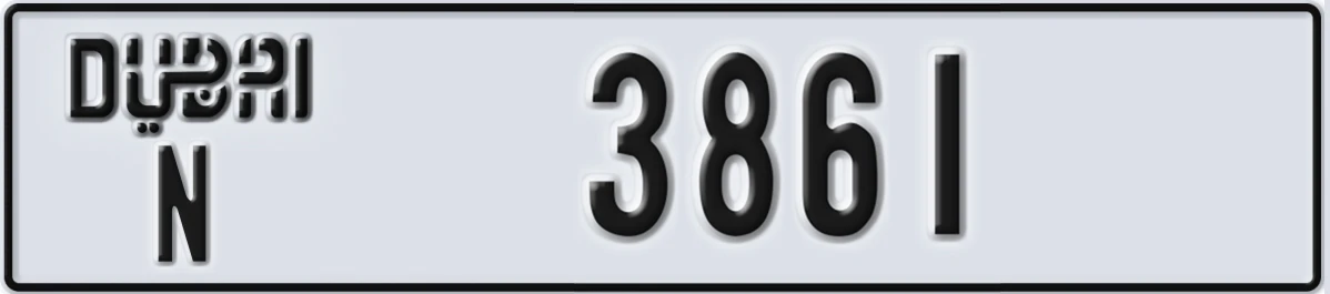 UAE License Plate Dubai N 3861