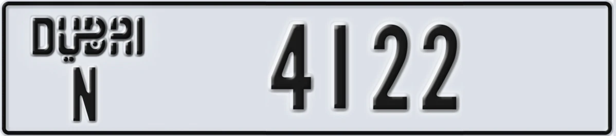 UAE License Plate Dubai N 4122