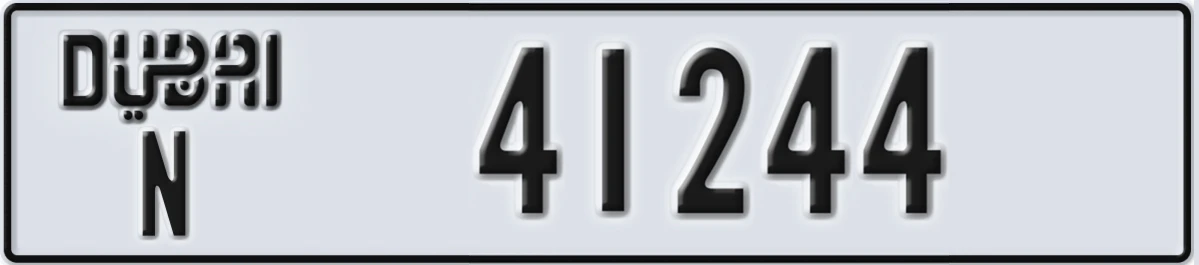 UAE License Plate Dubai N 41244