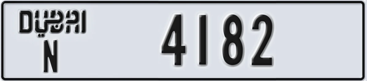 UAE License Plate Dubai N 4182